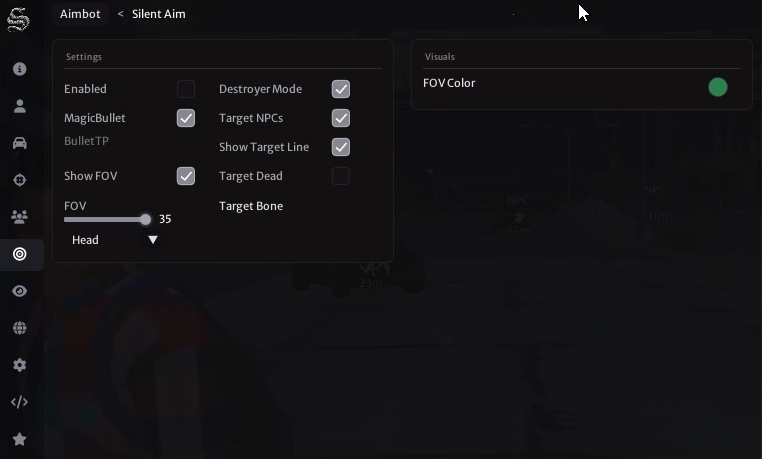 Shadow Menu UI Preview
